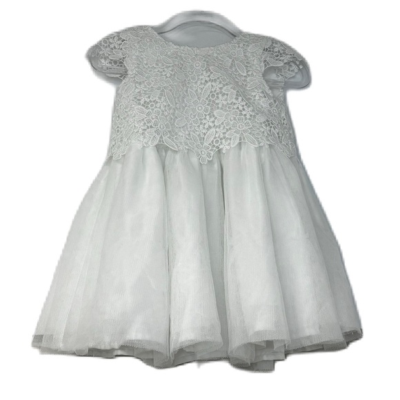 Primark Girls 9-12 Mo white  lace tutu bridal dress fancy party holiday fun - Picture 1 of 3